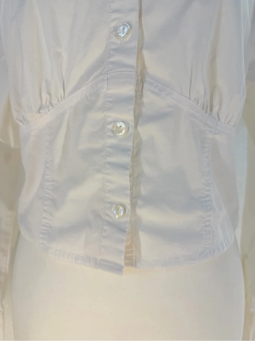 Abercrombie & Fitch White Corset Button Shirt Top Women's Medium - Picture 6 of 17